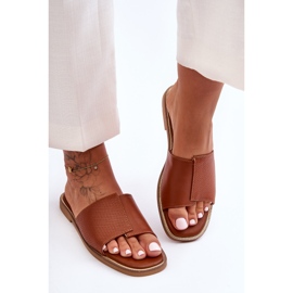 Pantuflas Mujer Harmony Piel Camel marrón 4