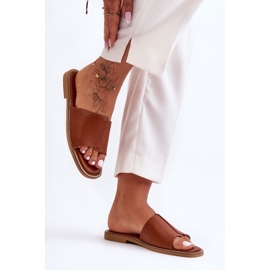 Pantuflas Mujer Harmony Piel Camel marrón 5
