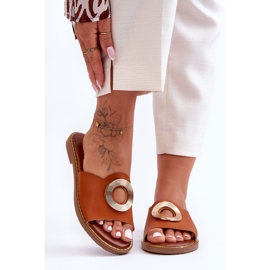 Sandalias De Mujer Con Adorno Redondo Camel Donatell marrón 2 Sandalias De Mujer Con Adorno Redondo Camel Donatell marrón 2