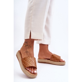 Pantuflas de mujer con plataforma Camel Lullaby marrón 3