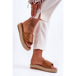 Pantuflas de mujer con plataforma Camel Lullaby marrón 4
