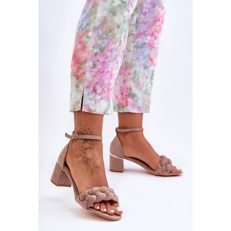 PS1 Sandalias trenzadas de ante beige oscuro Essenza 1