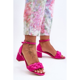 Sandalias Trenzadas Ante Fucsia Essenza rosado 1