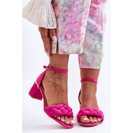 Sandalias Trenzadas Ante Fucsia Essenza rosado 7
