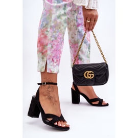 Sandalias Clásicas De Ante Con Tacón Tetradi Negro 5