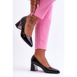 Zapatos De Salón Lacados Elegantes En Un Tacón Negro Emma 6