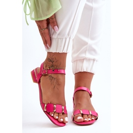 Sandalias De Mujer Con Tira Decorativa Planas Fucsia Adissa rosa 1