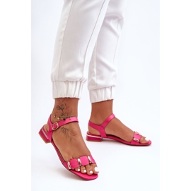 Sandalias De Mujer Con Tira Decorativa Planas Fucsia Adissa rosado 2