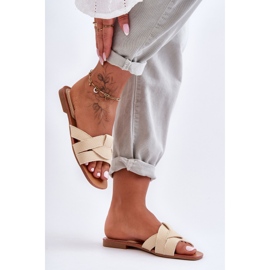 Pantuflas De Mujer Aversa De Lona Beige 7