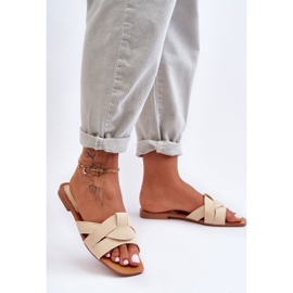 Pantuflas De Mujer Aversa De Lona Beige 5