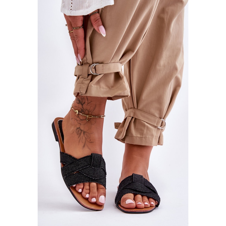 Pantuflas de Lona Aversa Mujer Negras negro 2