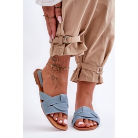 Pantuflas Mujer Tejido Azul Claro Aversa 2