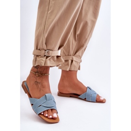 Pantuflas Mujer Tejido Azul Claro Aversa 3