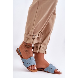 Pantuflas Mujer Tejido Azul Claro Aversa 1