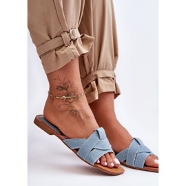 Pantuflas Mujer Tejido Azul Claro Aversa 5