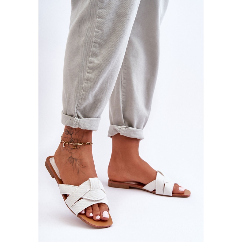 Pantuflas de Tela Mujer Blanco Aversa 2 Pantuflas de Tela Mujer Blanco Aversa 2