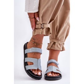 FJ1 Pantuflas Mujer Tela Velcros Azul Claro Jose 2