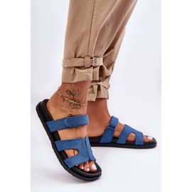 Pantuflas Mujer Tela Velcros Azul Oscuro Jose 5
