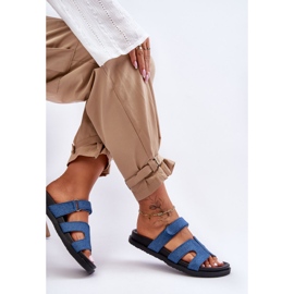 Pantuflas Mujer Tela Velcros Azul Oscuro Jose 1
