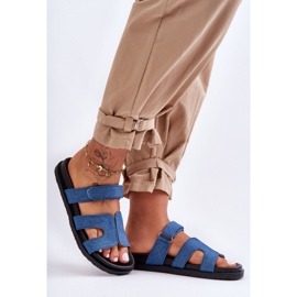 Pantuflas Mujer Tela Velcros Azul Oscuro Jose 3