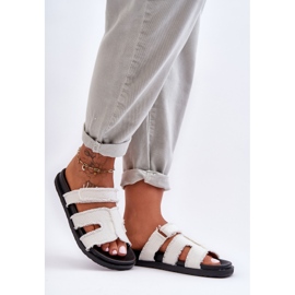 Pantuflas Mujer Tela Velcros Blanco Lamirose 1 Pantuflas Mujer Tela Velcros Blanco Lamirose 1