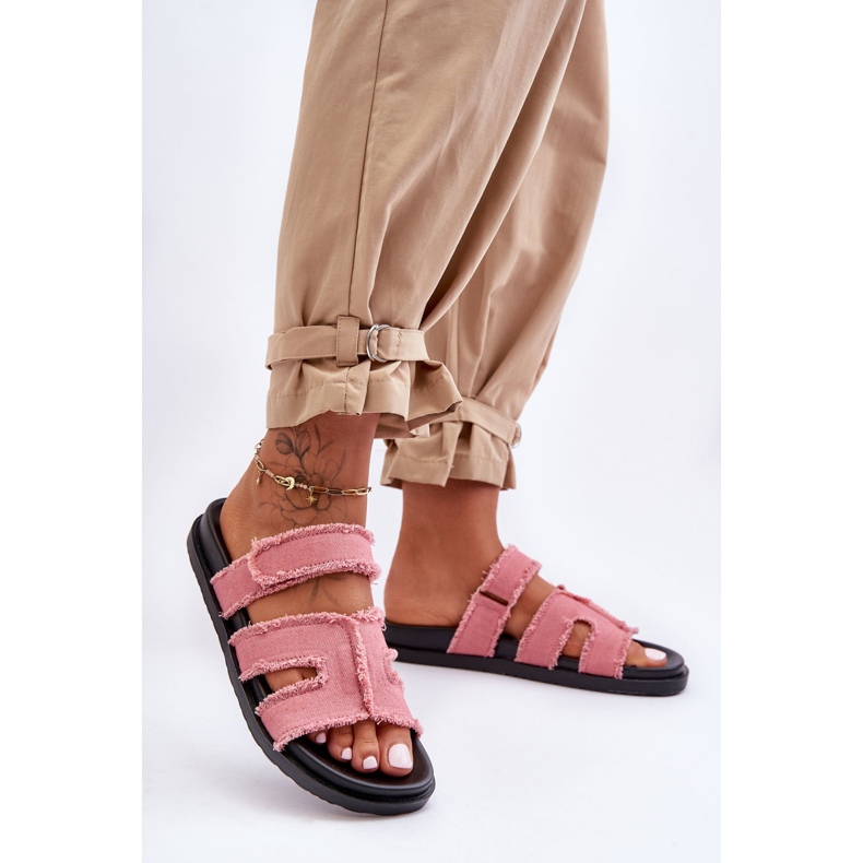 Pantuflas Mujer Tela Velcros Rosa Lamirose rosado 1