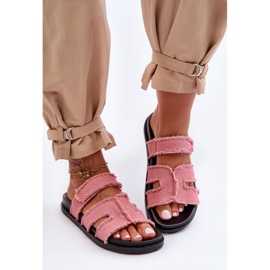 Pantuflas Mujer Tela Velcros Rosa Lamirose rosado 2