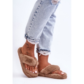 Pantuflas Mujer Piel Pantuflas Marrón Elma 1