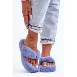 Pantuflas de Piel para Mujer Pantuflas Elma Azul 4