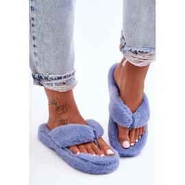 Pantuflas de Piel para Mujer Pantuflas Elma Azul 6