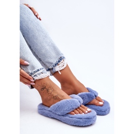 Pantuflas de Piel para Mujer Pantuflas Elma Azul 1