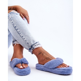 Pantuflas de Piel para Mujer Pantuflas Elma Azul 2