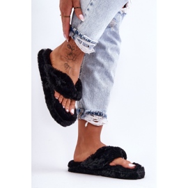 Pantuflas Mujer Piel Pantuflas Elma Negro 5