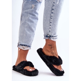 Pantuflas Mujer Piel Pantuflas Elma Negro 6