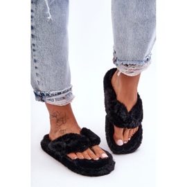 Pantuflas Mujer Piel Pantuflas Elma Negro 4