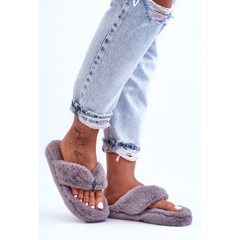 Pantuflas Mujer Piel Gris 1