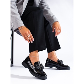 SHELOVET Mocasines con lazo negro 1