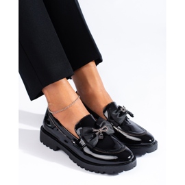 SHELOVET Mocasines con lazo negro 2