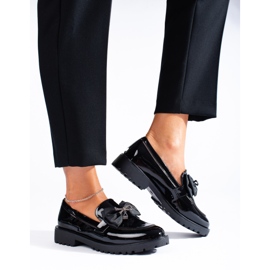 SHELOVET Mocasines con lazo negro 3