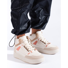 Deportivas de mujer High Shelovet beige 3