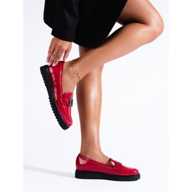 Mocasines de mujer lacados en la plataforma Vinceza rojo 1
