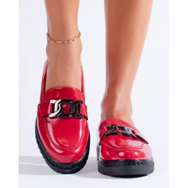 Mocasines de mujer lacados en la plataforma Vinceza rojo 3
