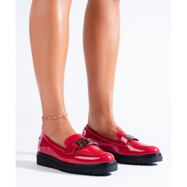 Mocasines de mujer lacados en la plataforma Vinceza rojo 2