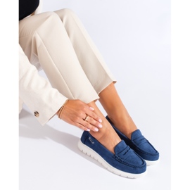 Mocasines mujer Shelovet azul con suela flexible 1 Mocasines mujer Shelovet azul con suela flexible 1