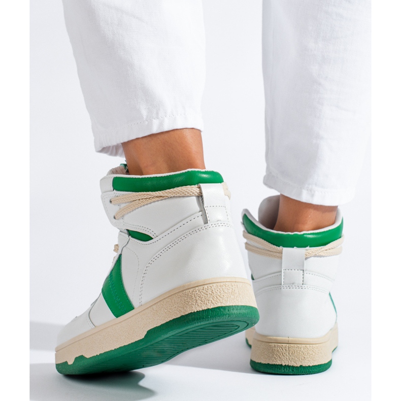 Shelovet zapatillas altas de mujer blancas y verdes blanco 2 Shelovet zapatillas altas de mujer blancas y verdes blanco 2
