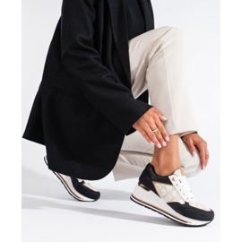Deportivas mujer cuña Shelovet negro y beige 3