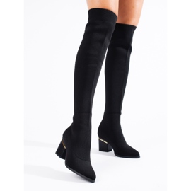 Medias Shelovet de mujer de tejido negro 2
