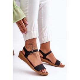 Sandalias Clásicas Cuña Baja Negro Arya 5
