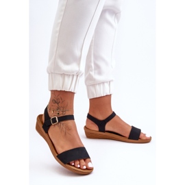 Sandalias Clásicas Cuña Baja Negro Arya 2