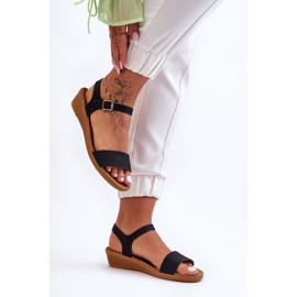 Sandalias Clásicas Cuña Baja Negro Arya 3